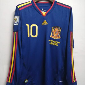 2010世界杯西班牙客场长袖法布雷加斯10号球衣足球服定制全新包邮