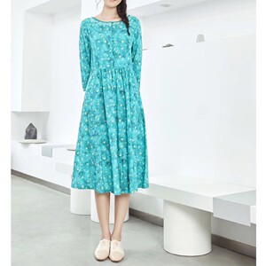 瓷语棉麻连衣裙