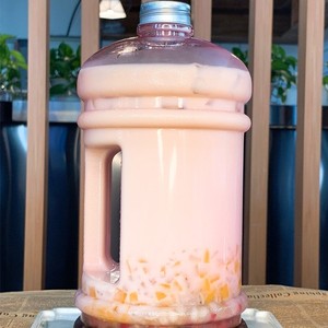 2l奶茶桶装网红豪横一次性塑料大容量奶茶桶奈雪的茶5l霸气全家桶