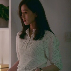 流金岁月刘诗诗蒋南孙同款服装白色毛衣手工钩花薄款针织衫女春秋