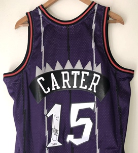 卡特签名球衣篮球服猛龙 carter卡特亲笔签名球衣紫色文斯卡特