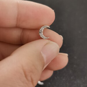 月亮埋钉锁骨钉埋骨钉闪亮钻石皮肤表面植入饰品欧美流行1.6mm