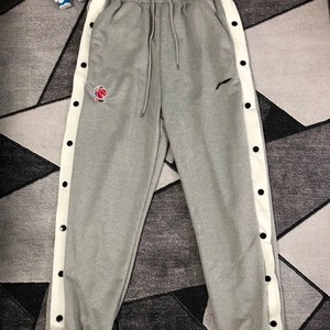 中国李宁运动裤潮男cba排扣裤篮球训练纽扣裤薄款透气休闲束脚裤