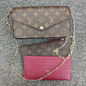 国内现货lv路易威登 老花三合一链条包单肩斜挎手拿女包包 m61276