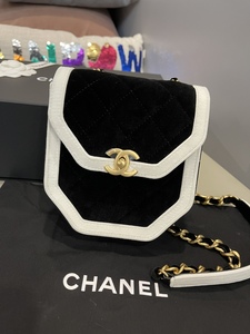 【正品现货秒发】Chanel香奈儿 丝绒黑白熊猫邮差包竖款 全新