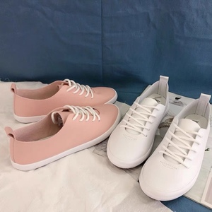 蓓尔薄底休闲鞋女平底系带韩版女鞋学生纯色简单小板鞋单鞋舒适