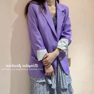 丁螺dingluo女装gn新款2021时尚休闲百搭显瘦中长款西装外套