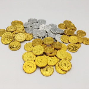 1元假钱硬币塑料金币玩具海盗游戏筹码币奖励假积分道具币2.5cm