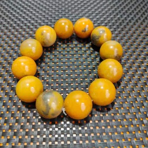 新疆金丝玉籽料彩玉辉煌手串,圆珠经典收藏款,卡20珠子.