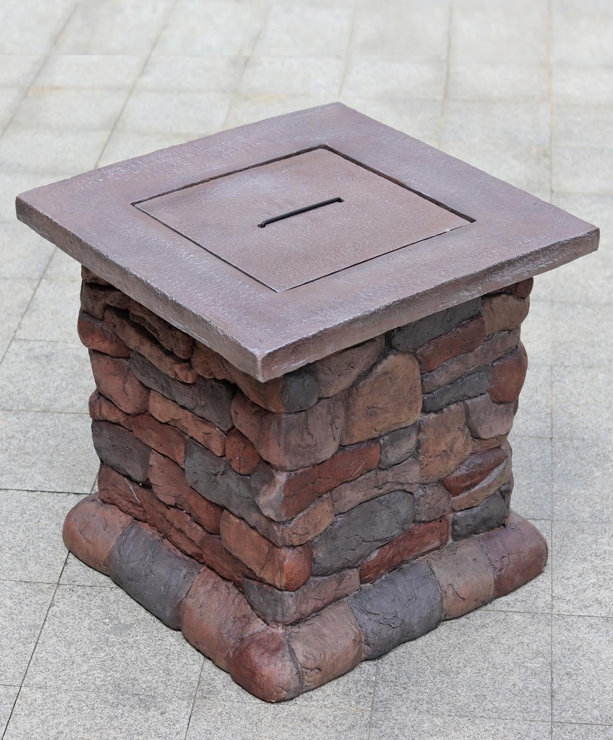 户外庭院石头烧烤桌 花园庭院休闲氧化镁仿石烧烤炉木炭烤肉石台