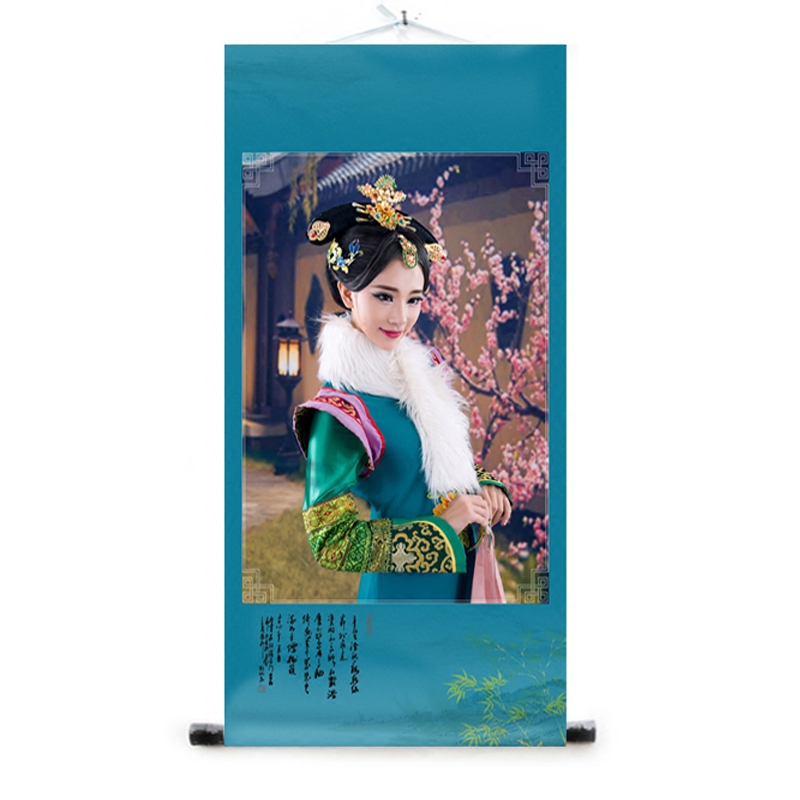 绢丝海定古制卷轴装照片挂挂轴中式画轴订制报ktc古装画影楼s挂轴