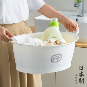 日本进口洗衣盆家用大号塑料盆子加厚耐用洗脸盆洗菜盆洗衣服大盆