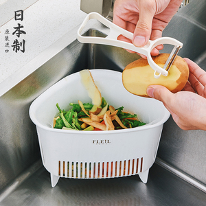日本进口厨房水槽垃圾桶立式厨余垃圾沥水篮剩菜残渣过滤网置物架