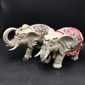 招财大象一对 陶醉石湾陶瓷公仔装饰品 工艺品精品人气风水摆件锵