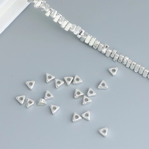 S925纯银碎银几两银片三角形银子隔珠隔片DIY编绳手链散珠银饰