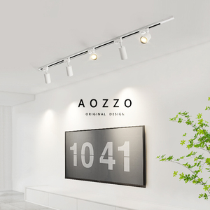 北欧明装轨道灯射灯led天花灯家用筒灯客厅背景墙卧室白色小射灯