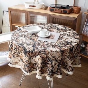 北欧茶几布桌布INS风床头柜盖布方形圆形书桌台布防尘餐桌布棉麻