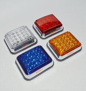 唯斯塔 12v闪烁方形led爆闪工程闪灯 蓝色高速抢修车黄色汽车改装