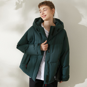 服饰石库门领姿专柜艾沸女装正品娜么美时尚连帽长袖羽绒服加厚