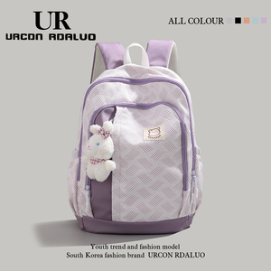 UR女大学生上课书包2023新款大容量双肩包可爱兔子挂饰背包旅行包