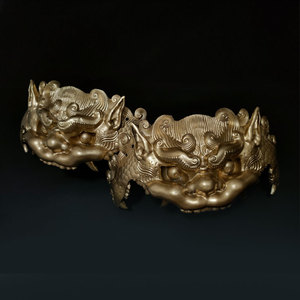 泉胄甲狼原创盔甲肩吞腹吞兽铜材质饕餮狻猊影视道具配件汉服搭配