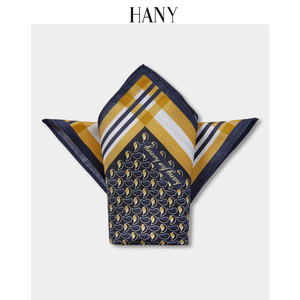hany真丝男士西服口袋巾胸巾手帕高端桑蚕丝撞色方巾高级男西装