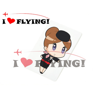 我爱飞行|东航新制服可爱卡通乘务员空姐公交卡贴证件卡饭卡贴纸
