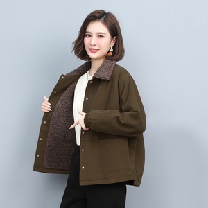 休闲短装外套女棉衣