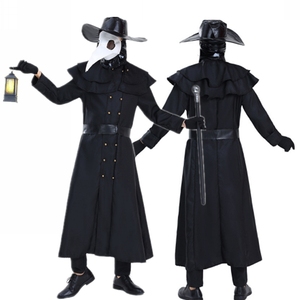 000人付款淘宝万圣节cospla瘟疫医生角色扮演鸟嘴乌鸦面具服黑色长袖