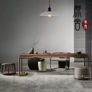 新中式茶桌椅组合现代中式实木茶几禅意仿古办公茶室功夫大板茶桌