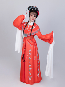 新款古装舞台戏曲越剧黄梅戏豫剧仿真丝花旦衣小姐公主七仙女戏服