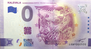 欧盟0元 芬兰民族史诗 卡莱瓦拉2022-2 纪念钞 全新UNC