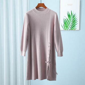 17-213【桂】长袖中长绑带毛衣 衣夏品牌折扣女装 每晚八点上新