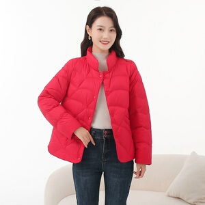 千仞岗2022短款羽绒服女秋冬新款正品轻薄韩版立领纽扣y289051y