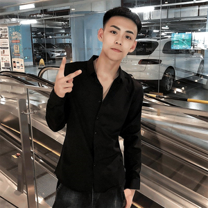 精神小伙衬衫男大码长袖韩版潮流帅气很仙的上衣痞帅寸衫潮牌男装