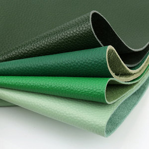 牛皮皮料真皮皮子料草绿色头层沙发皮革面料墨绿色整张牛皮裁剪