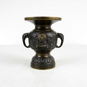 日本回流老铜件旧铜器工艺品摆摄影古玩二手洋货 花瓶花觚V62