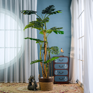 仿真植物龟背竹绿植假树装饰大型仿生盆栽室内客厅落地景观摆件树