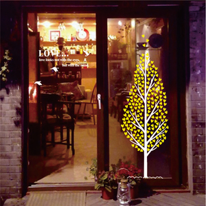 创意爱心树墙贴纸推拉门装饰奶茶咖啡饭店铺橱窗墙壁玻璃门墙贴画