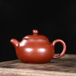 台湾回流紫砂老壶小品清代荆溪周荣祥100cc全手工老朱泥独孔掇只