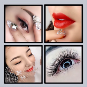 新品眉眼唇组合装饰画 纹绣壁画 半永久工作室墙画 美甲美睫挂画