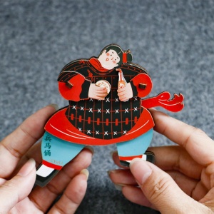 西安立体木质动感软磁冰箱贴旅游纪念文创产品大唐创意卡通树脂