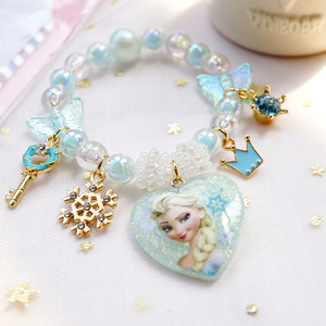 新款可爱儿童水蜜桃手链粉嘟嘟女童手环公主弹力串珠手镯手饰品