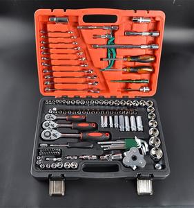 新款铬钒钢120件套汽车修理工具 套筒组套 批头扳手套装工具包用