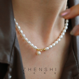 【小米粒三代】天然淡水珍珠项链强光S925纯银时尚法式锁骨链女款