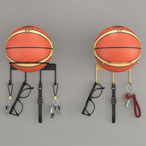 篮球足球上墙壁挂架家用收纳筐架运动健身器材球类用品摆放置物架