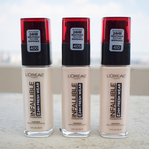 美国loreal欧莱雅红帽子粉底液24小时infallible fresh wear控油