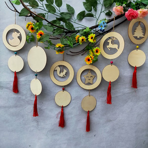 幼儿园环创装饰吊饰教室走廊挂饰墙面创意手工材料手绘画木质圆形