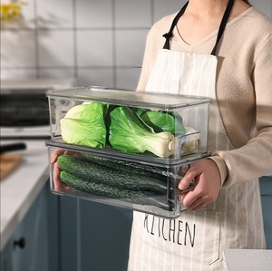 麦宝隆PET厨房面条保鲜盒家用塑料储物盒透明抽屉式冰箱收纳盒