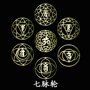 生命之花七脉轮能量符号金属贴纸 神圣几何灵性图案手机贴纸 装饰